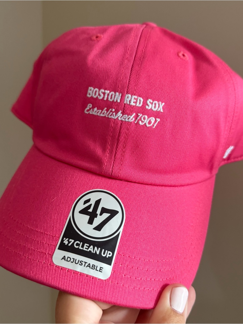 47 Boston Red Sox Pink Adjustable Hat with bow in the back - NWT